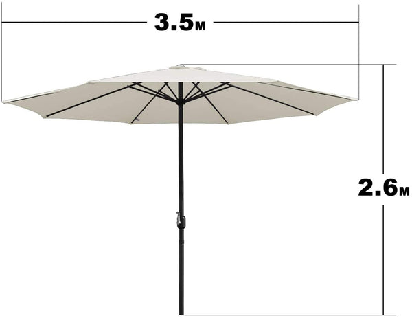 Wolketon Ø350cm Sonnenschirm Cremes mit LEDs