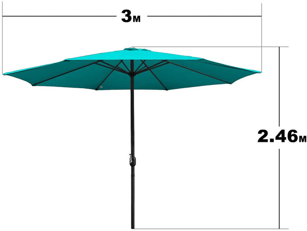 Wolketon Ø300cm Sonnenschirm Himmelblau mit LEDs