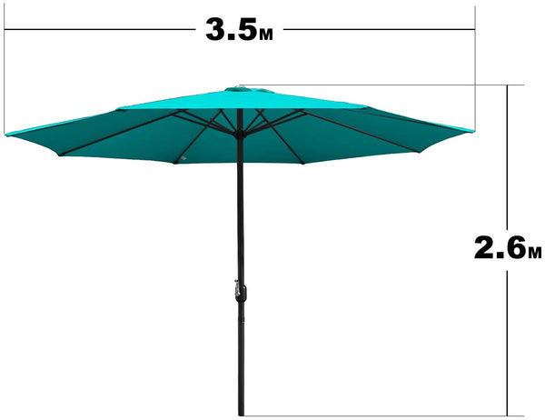 Wolketon Ø350cm Sonnenschirm Himmelblau mit LEDs