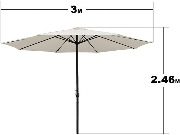 Wolketon Ø300cm Sonnenschirm Cremes mit LEDs