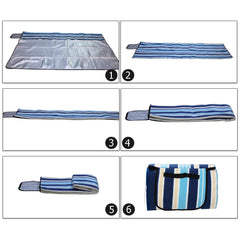 Wolketon Picknickdecke Wasserfeste Picknick Stranddecke Faltbar 200x200cm Blau