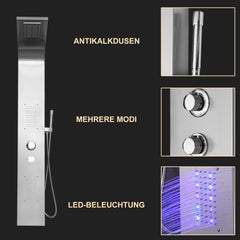 HENGDA Duschpaneel mit LED Beleuchtung und Duschset Antikalkvorrichtung