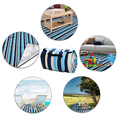 Wolketon Picknickdecke Wasserfeste Picknick Stranddecke Faltbar 200x200cm Blau