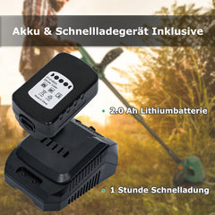 Hengda Akku Rasentrimmer ComfortCut Li-18/23R inkl. Akku 20V 2,0 Ah & Ladegerät GS. CE